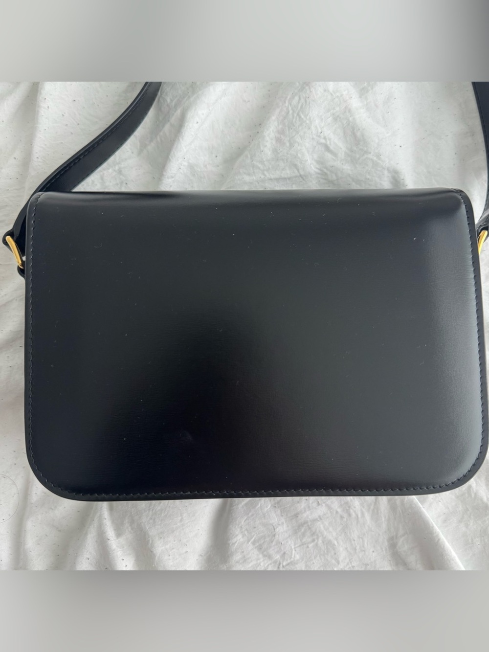 Celine Triomphe Crossbody bag in Black leather and Gold Hardware - Picture 8 of 13